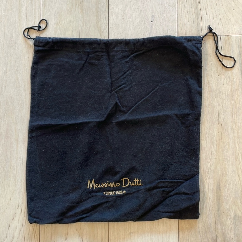 Massimo Dutti shoe/bag dust bag, black, 13 inches x 12.5 inches